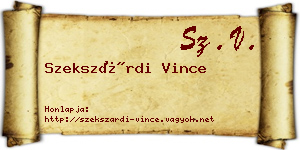 Szekszárdi Vince névjegykártya