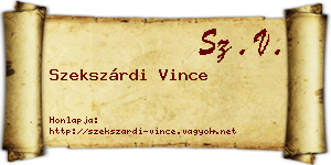 Szekszárdi Vince névjegykártya