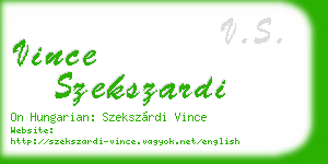 vince szekszardi business card