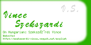 vince szekszardi business card